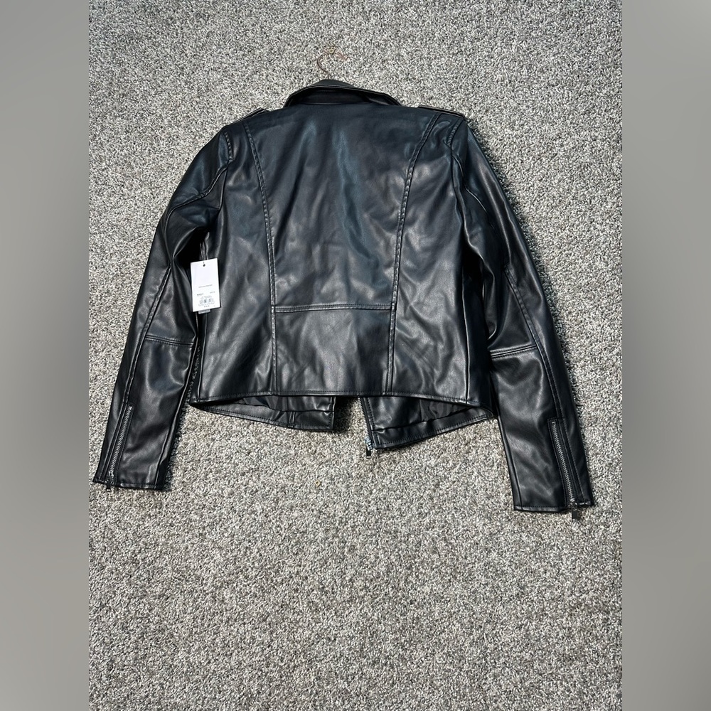 NWT Nine West Faux-Leather Moto Jacket Size XS - Picture 6 of 9